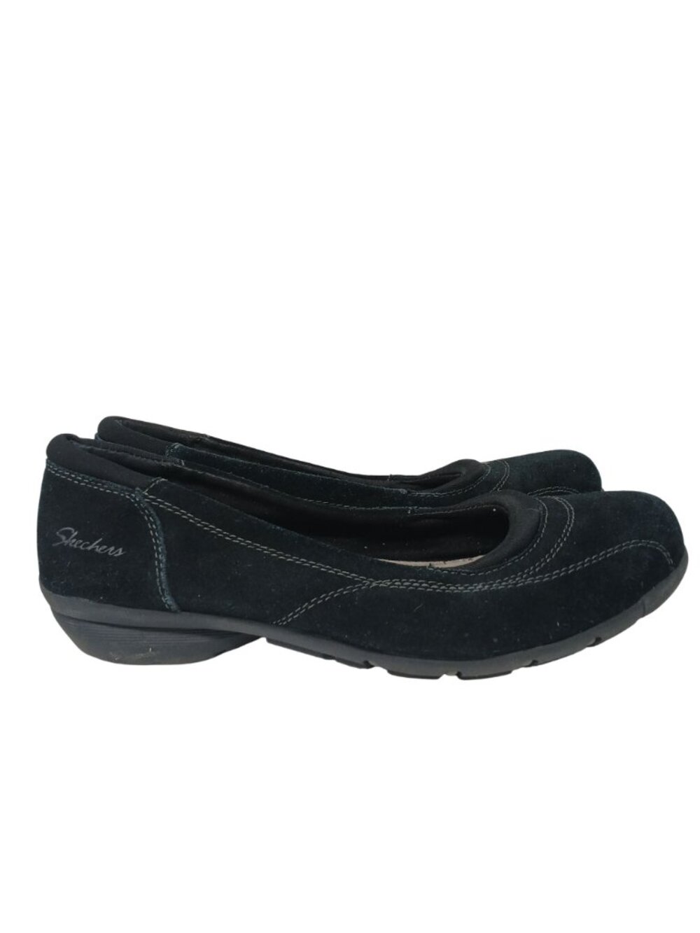 Skechers Relaxed Fit Black Suede Slip-On Womens Flats Size 9 Comfort Shoes #7-9 - Picture 12 of 13